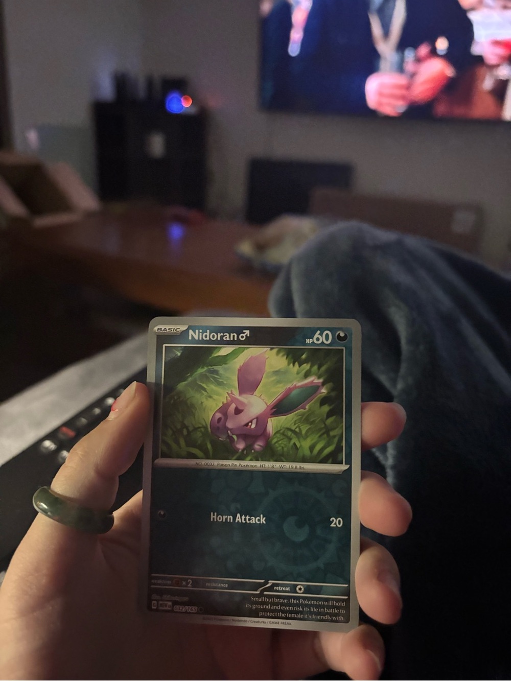 Pokemon Nidoran♂ Card - Purple & Green Artwork